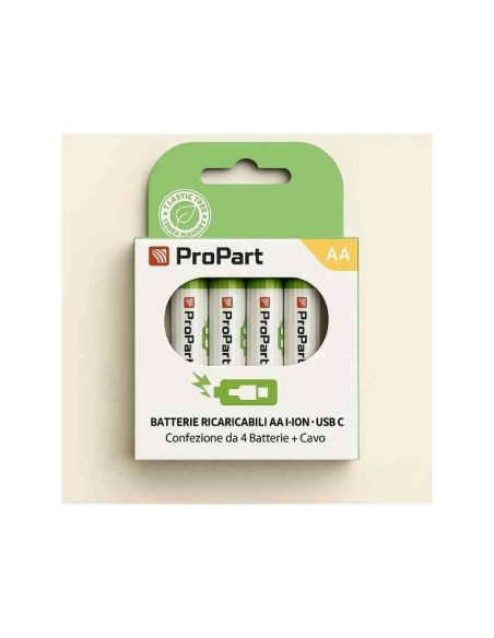 BATTERIE RICARICABILI AA USB-C 1250MAH 1.5V - CONF. 4PZ - EK-RB-01 (1INR14/40)