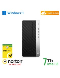 PC HP 600-800 G3 TOWER INTEL CORE I5-7 GEN. 16GB 128GB SSD + 500GB HDD WINDOWS 11 PRO + NORTON ANTIVIRUS + CLOUD - RICONDIZION^