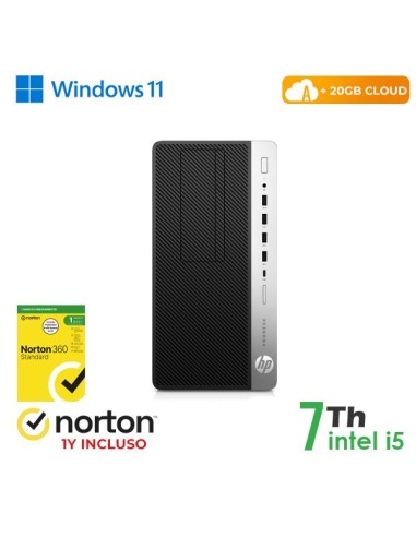 PC HP 600-800 G3 TOWER INTEL CORE I5-7 GEN. 16GB 128GB SSD + 500GB HDD WINDOWS 11 PRO + NORTON ANTIVIRUS + CLOUD - RICONDIZION^