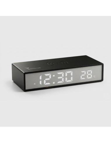 SVEGLIA DIGITALE TM-2201 CON FUNZIONE DI RICARICA WIRELESS 15W - NERO
