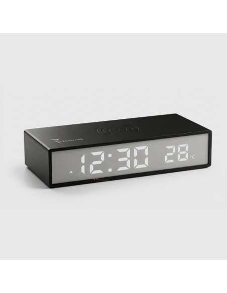 SVEGLIA DIGITALE TM-2201 CON FUNZIONE DI RICARICA WIRELESS 15W - NERO