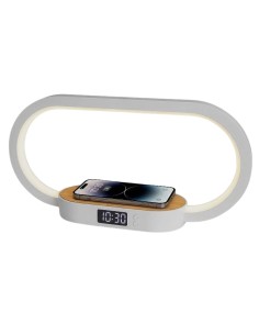 LAMPADA LED CON OROLOGIO DIGITALE RICARICA WIRELESS 15W BAMBOO (TM-2221-BB)