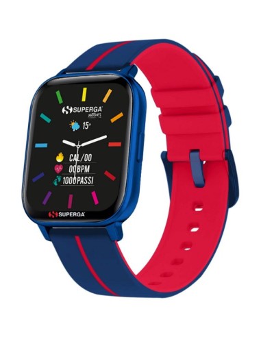 SMARTWATCH SWT-STC016 INK CINTURINO SILICONE BLU-ROSSO / CASSA ALLUMINIO