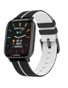 SMARTWATCH SWT-STC017 INK CINTURINO SILICONE NERO-BIANCO / CASSA ALLUMINIO NERO