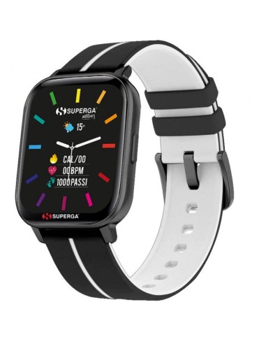 SMARTWATCH SWT-STC017 INK CINTURINO SILICONE NERO-BIANCO / CASSA ALLUMINIO NERO