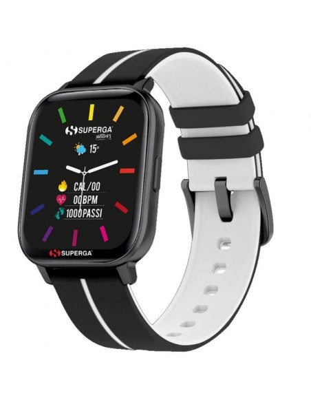 SMARTWATCH SWT-STC017 INK CINTURINO SILICONE NERO-BIANCO / CASSA ALLUMINIO NERO