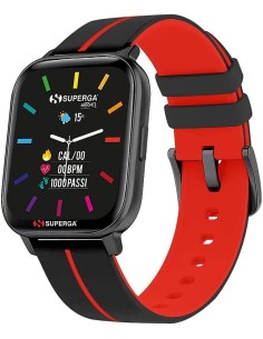 SMARTWATCH SWT-STC018 INK CINTURINO SILICONE NERO-ROSSO / CASSA ALLUMINIO