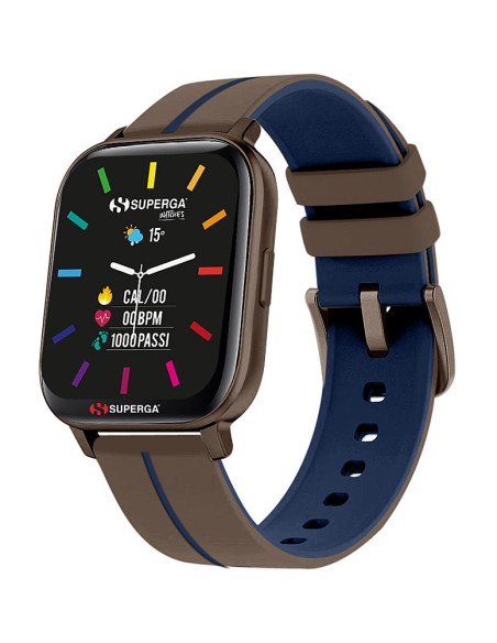 SMARTWATCH SWT-STC020 INK CINTURINO SILICONE MARRONE-BLU / CASSA ALLUMINIO