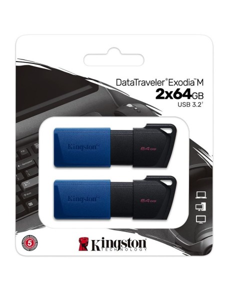 PEN DRIVE 64 GB DATATRAVELER EXODIA M USB 3.2 GEN1 (DTXM/64GB-2P) CONF. 2PZ