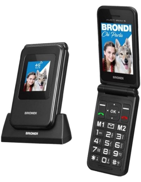 CELLULARE AMICO SPECIALE 4 DUAL SIM BLACK METAL NERO